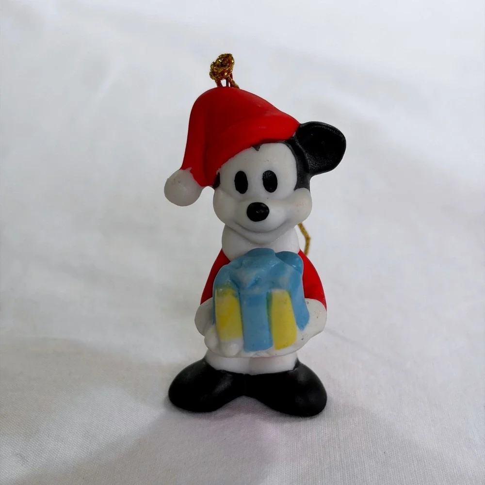 Vintage 1991 Disney Schmid Mickey Mouse Santa Christmas Ornament Figurine Gift